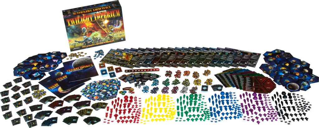 Twilight Imperium: Fourth Edition - Twilight Imperium (Fourth Edition), Fantasy Flight Games, 2017 — components - Credit: W Eric Martin