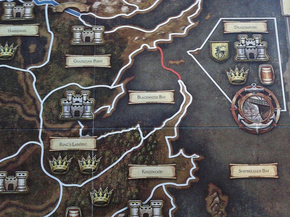 A Game of Thrones: The Board Game (Second Edition) - Closeup of a region of the board showing some of the icons. - Credit: Ensades