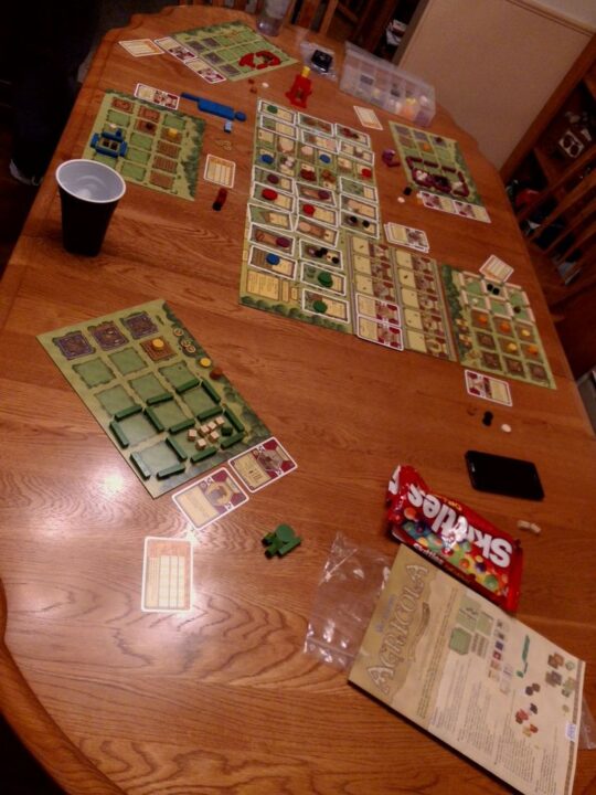 Agricola - Ènd of 5p "family" game - Credit: starfailure