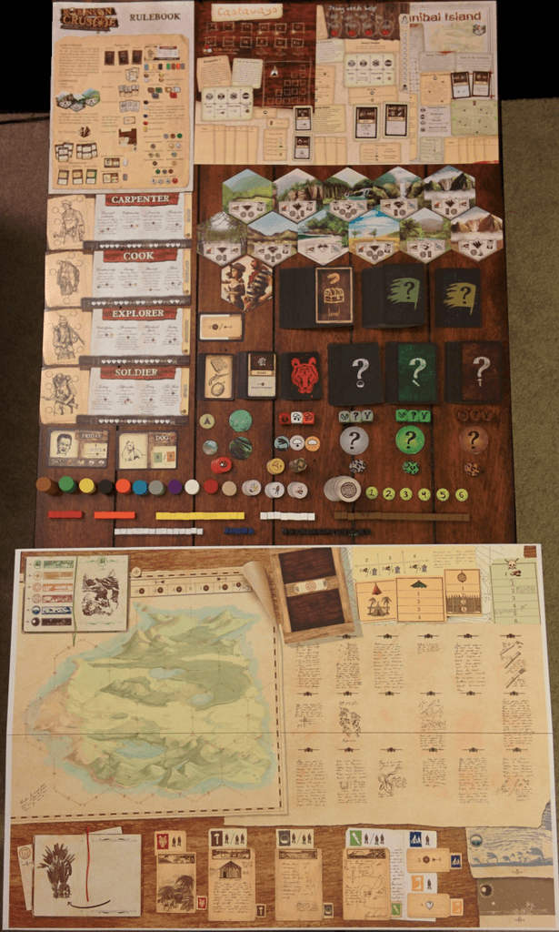 Robinson Crusoe: Adventures on the Cursed Island - All components, Robinson Crusoe, Z-Man second edition. - Credit: tumorous