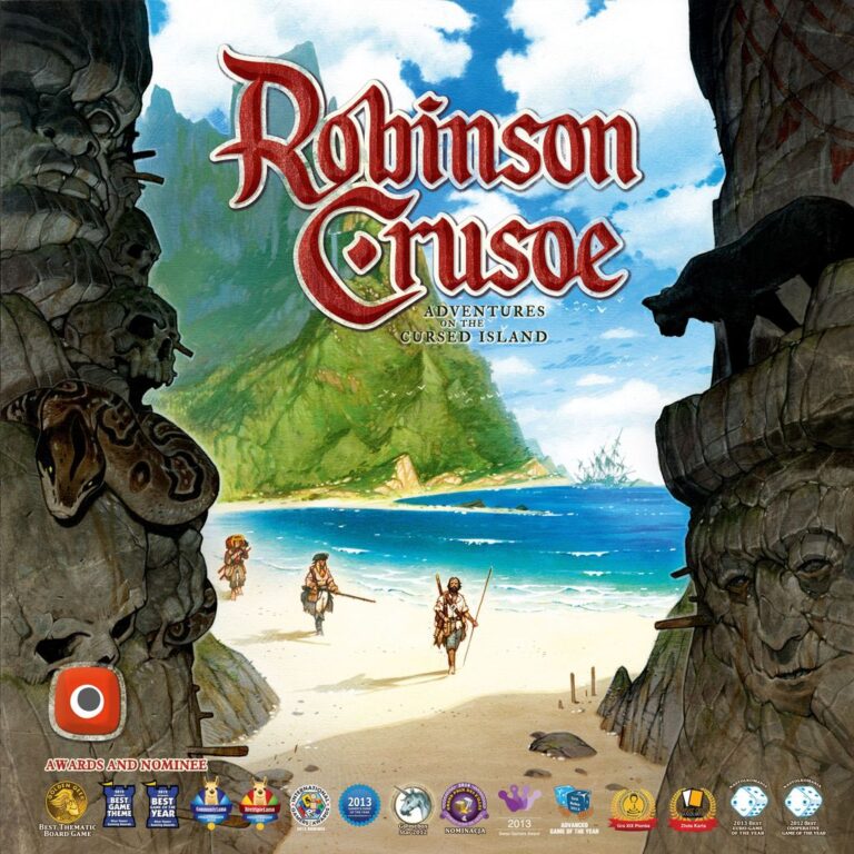 Robinson Crusoe: Adventures on the Cursed Island - Robinson Crusoe: Adventures on the Cursed Island, Portal Games, 2016 — front cover (image provided by the publisher) - Credit: W Eric Martin