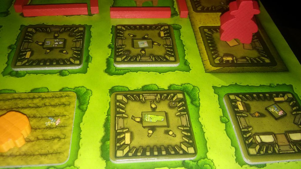 Agricola (Revised Edition) - Bohnanza, Patchwork and Agricola easter eggs on houses and fields - Credit: MaelMorholt