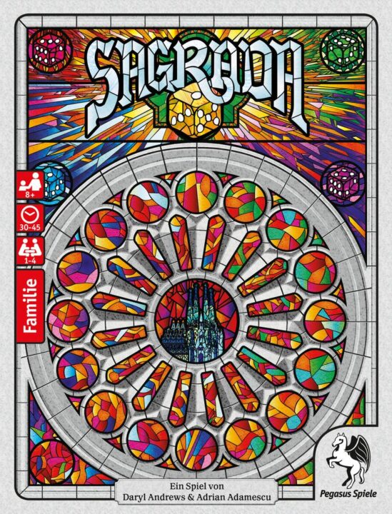 Sagrada - Sagrada, Pegasus Spiele, 2018 — front cover (image provided by the publisher) - Credit: W Eric Martin