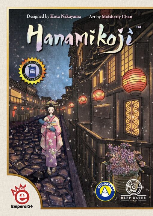 Hanamikoji - Hanamikoji, Deep Water Games/EmperorS4, 2018 — front cover (image provided by the publisher) - Credit: W Eric Martin