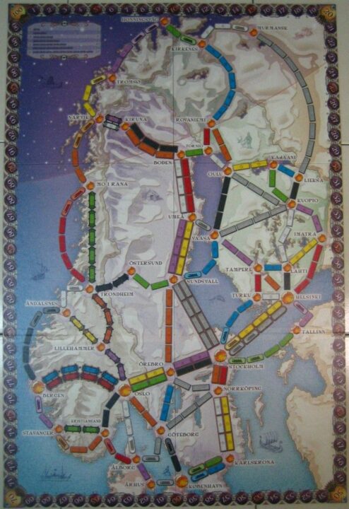 Ticket to Ride: Nordic Countries - An upright photo of the gameboard, and without playing pieces - Credit: hecose