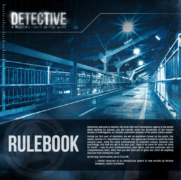 Detective: A Modern Crime Board Game - Rulebook - Credit: jlele