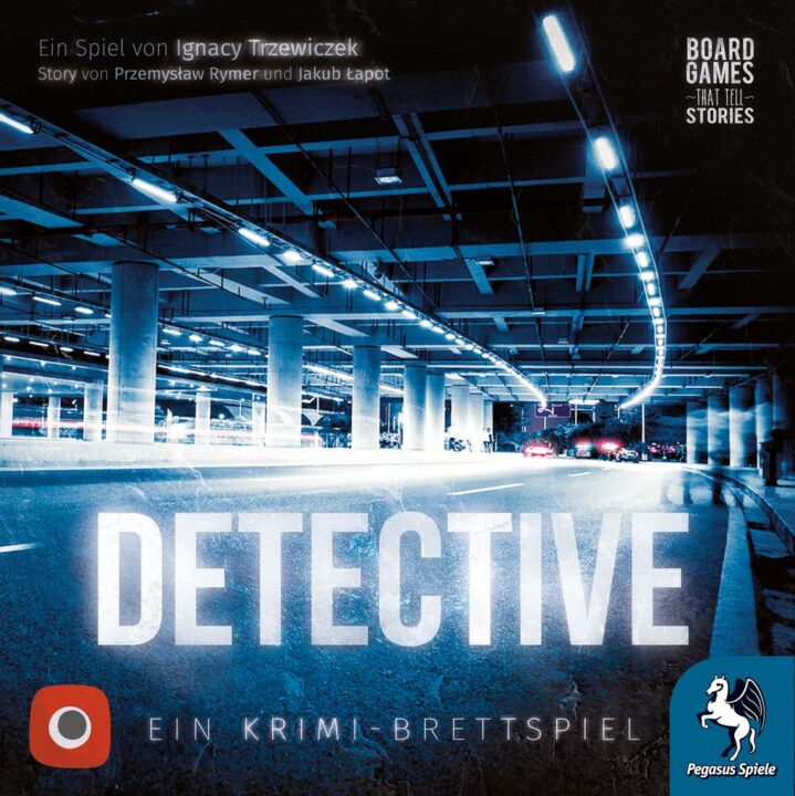 Detective: A Modern Crime Board Game - Detective: Ein Krimi-Brettspiel, Portal Games/Pegasus Spiele, 2018 — front cover (image provided by the publisher) - Credit: W Eric Martin