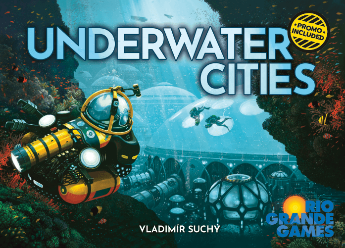 Underwater Cities - Underwater Cities, Rio Grande Games, 2019 — front cover of the second RGG printing (image provided by the publisher) - Credit: W Eric Martin