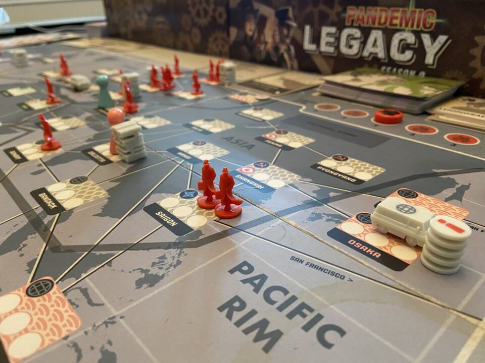 Pandemic Legacy: Season 0 - Pandemic Legacy: Season 0, Z-Man Games, 2020 — midgame - Credit: W Eric Martin