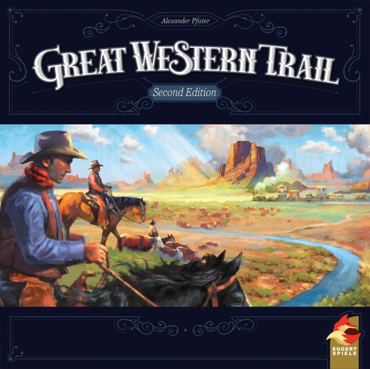 Great Western Trail: Second Edition - Great Western Trail, eggertspiele, 2021 — front cover, second edition (image provided by the publisher) - Credit: W Eric Martin