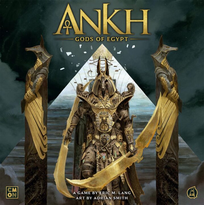 Ankh: Gods of Egypt - Ankh: Gods of Egypt, CMON Limited, 2021 — front cover (image provided by the publisher) - Credit: W Eric Martin