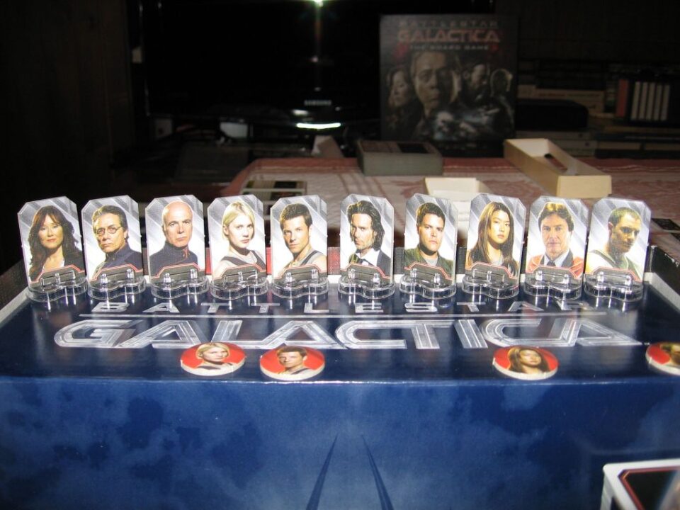 Battlestar Galactica: The Board Game - All base game character tokens - Credit: FinnTroll