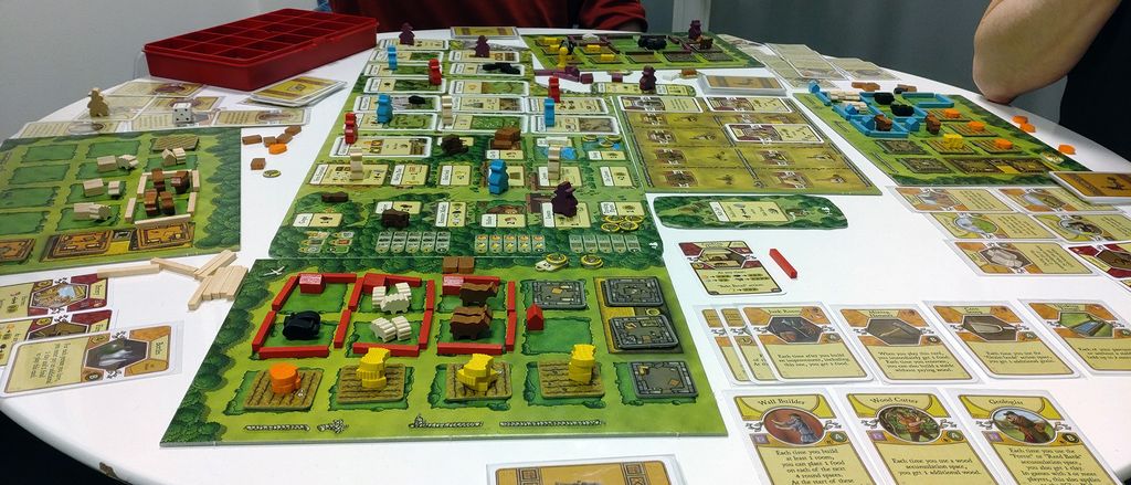 Agricola (Revised Edition) - 4 players. Didn't win, but very close. Red (me): 42, Blue: 43, Natural: 35, Black: 42 - Credit: Nilssonius