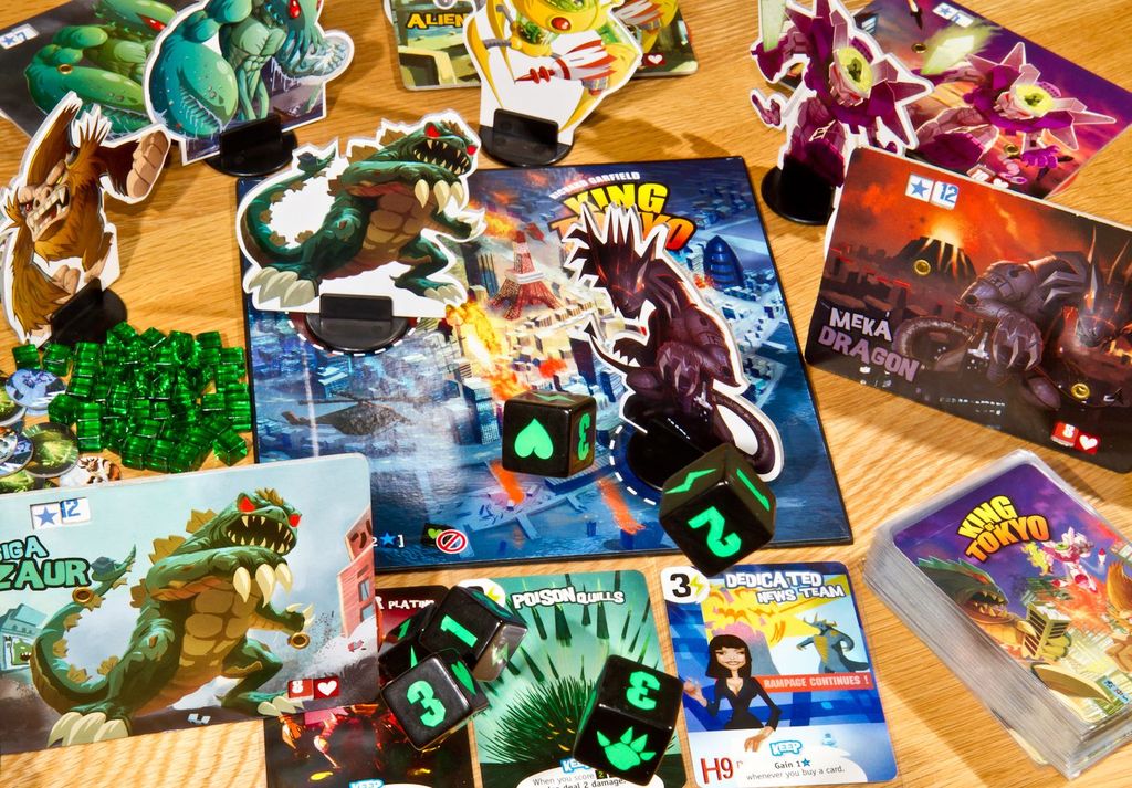 King of Tokyo - Incoming! Mekadragon and Gigazaur brace for impact. - Credit: garyjames