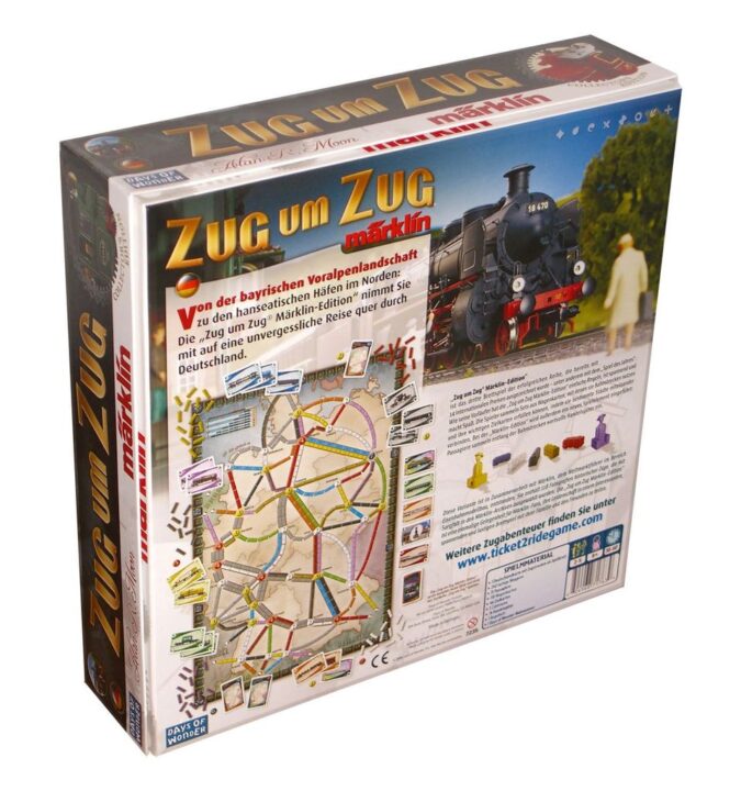 Ticket to Ride: Märklin - Zug um Zug German backside of box - Credit: santac