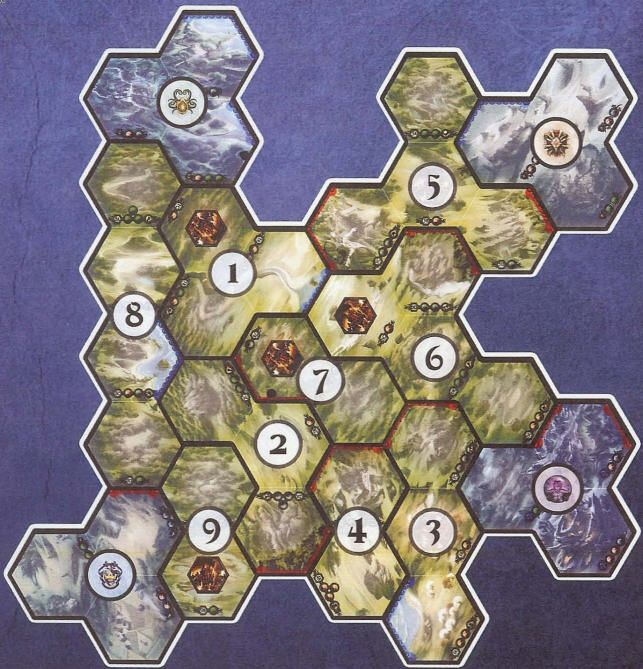 Runewars - Realms of Terrinoth 2010 tournament map: Battle of Ru Steppes (4 player) - Credit: SirWashington