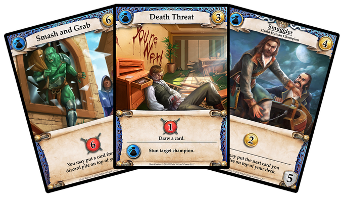 Hero Realms - Hero Realms, White Wizard Games, 2016 — sample Guild cards - Credit: W Eric Martin