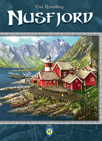 Nusfjord - Nusfjord, Mayfair Games, 2017 — front cover (image provided by the publisher) - Credit: W Eric Martin