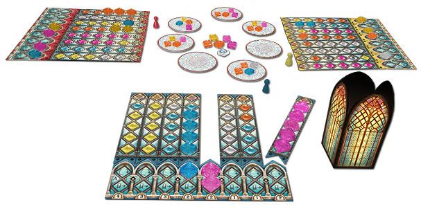 Azul: Stained Glass of Sintra - Azul: Stained Glass of Sintra, Next Move Games, 2018 — components (image provided by the publisher) - Credit: W Eric Martin