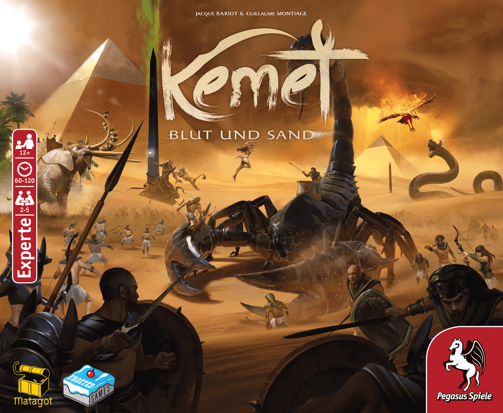 Kemet: Blood and Sand - Kemet: Blut und Sand, Frosted Games / Matagot, 2021 — front cover - Credit: W Eric Martin