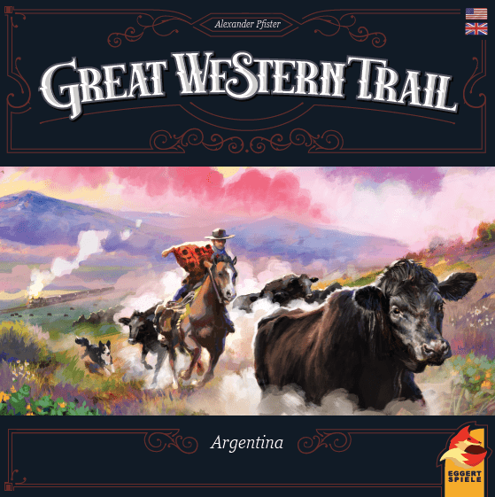 Great Western Trail: Argentina - Great Western Trail: Argentina, eggertspiele, 2022 — front cover (image provided by the publisher) - Credit: W Eric Martin