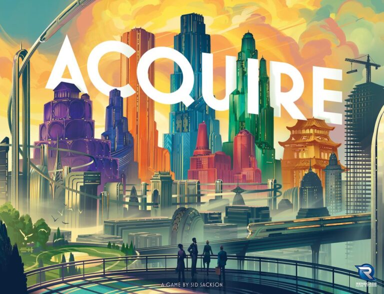 Acquire - Acquire, Renegade Game Studios, 2023 — front cover (image provided by the publisher) - Credit: W Eric Martin