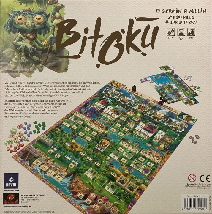 Bitoku - German edition, back cover - Credit: Brettspielhelden DD