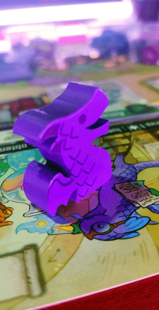 Flamecraft - Closeup of one of the dragon Meeples - Credit: SamuraiCoyote