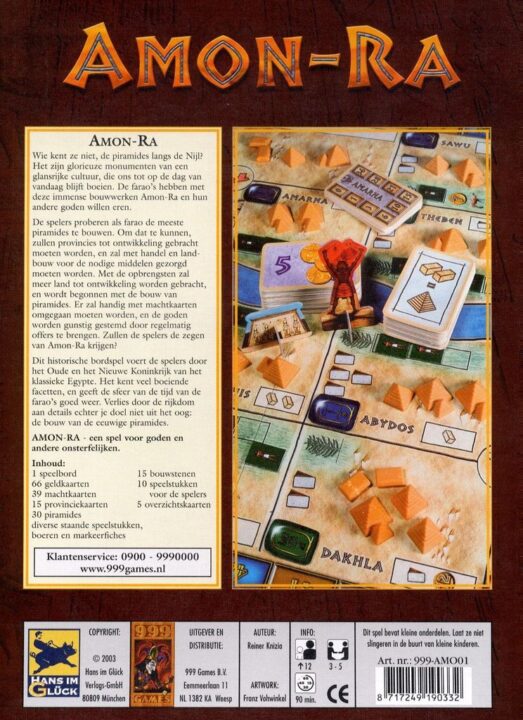 Amun-Re - Back of box - Dutch - Credit: BaSL