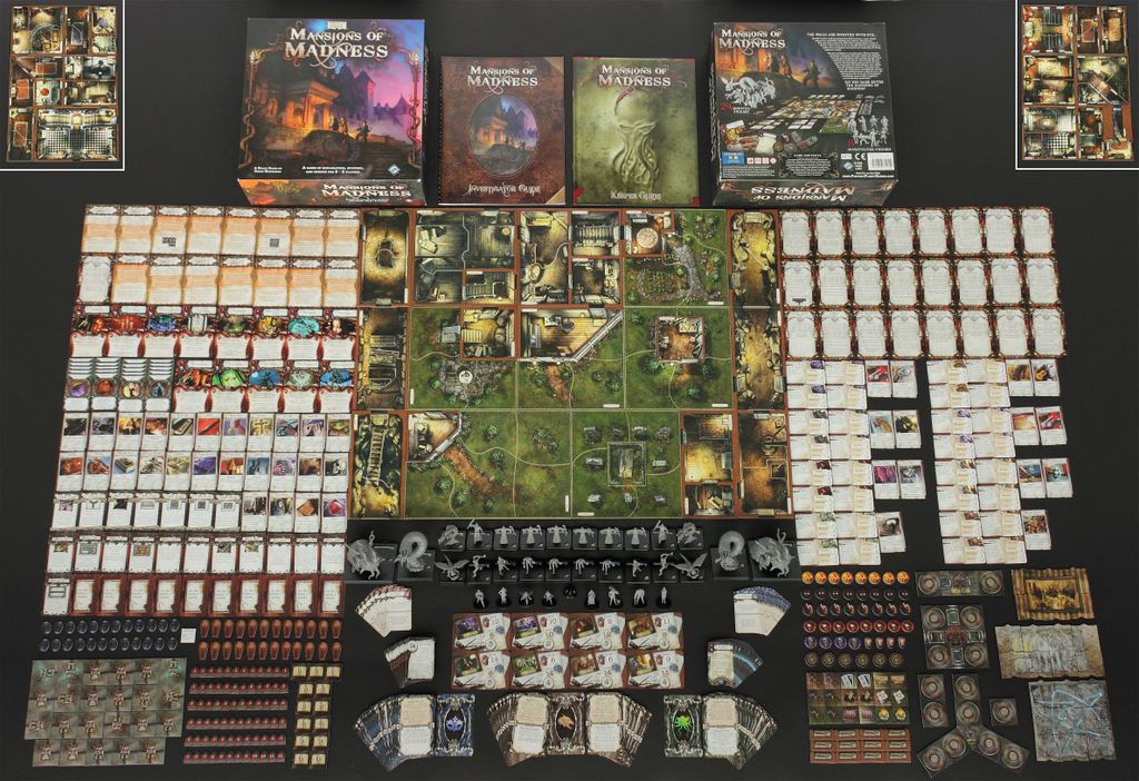 Mansions of Madness - Mansions of Madness, first edition, components (flip side of map tiles in inserts.) - Credit: FortyOne