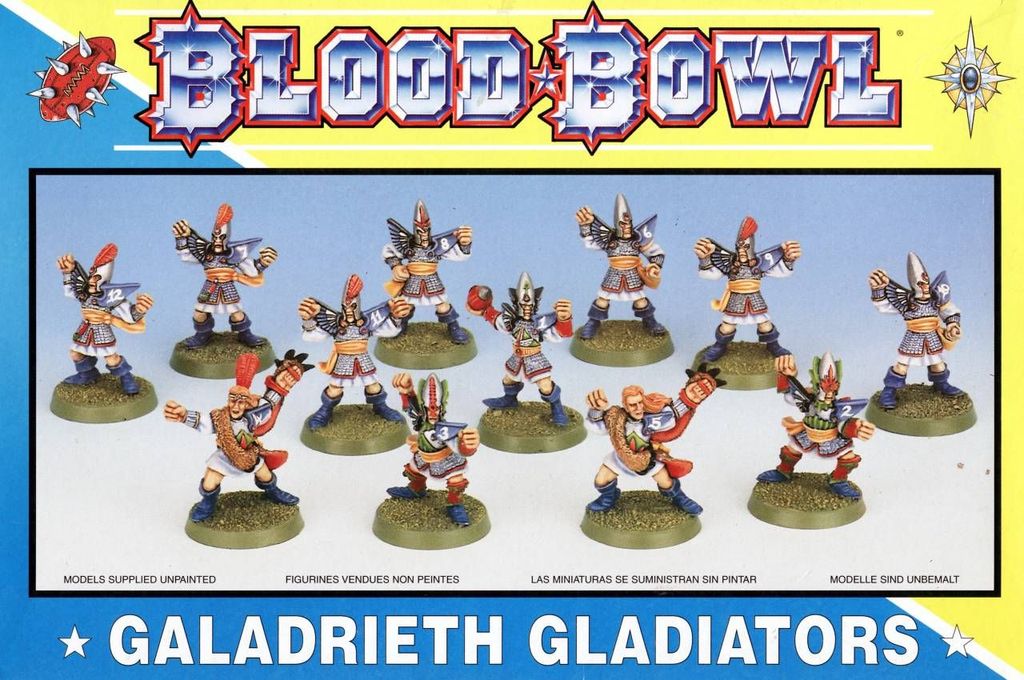 Blood Bowl (Third Edition) - Galadrieth Gladiators - The High Elves Team boxed set from 1997 (front) - Credit: Tanakor