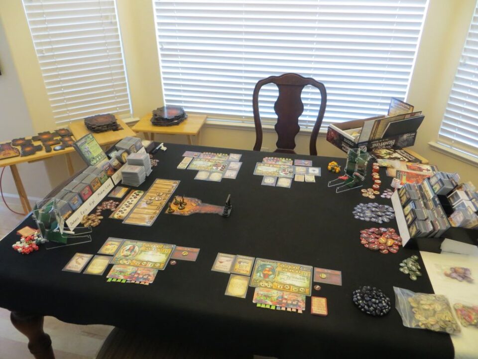 Shadows of Brimstone: City of the Ancients - Table set and ready to start a new adventure - Credit: Bassfisher44
