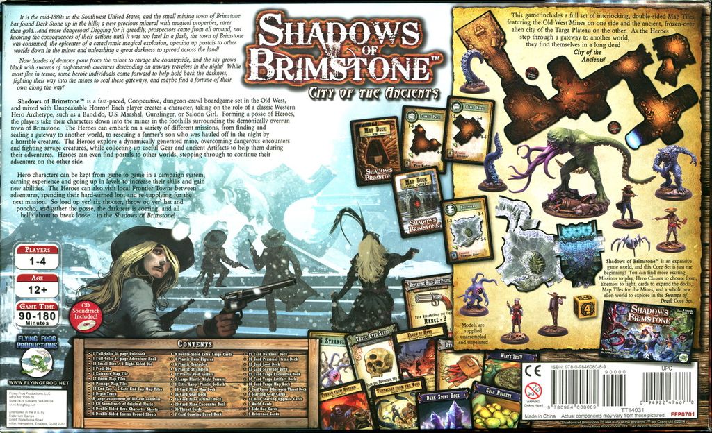 Shadows of Brimstone: City of the Ancients - Back of the box - Credit: jlele
