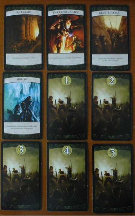 Lord of the Rings: The Confrontation - Sauron's combat cards.
 - Credit: psofimir