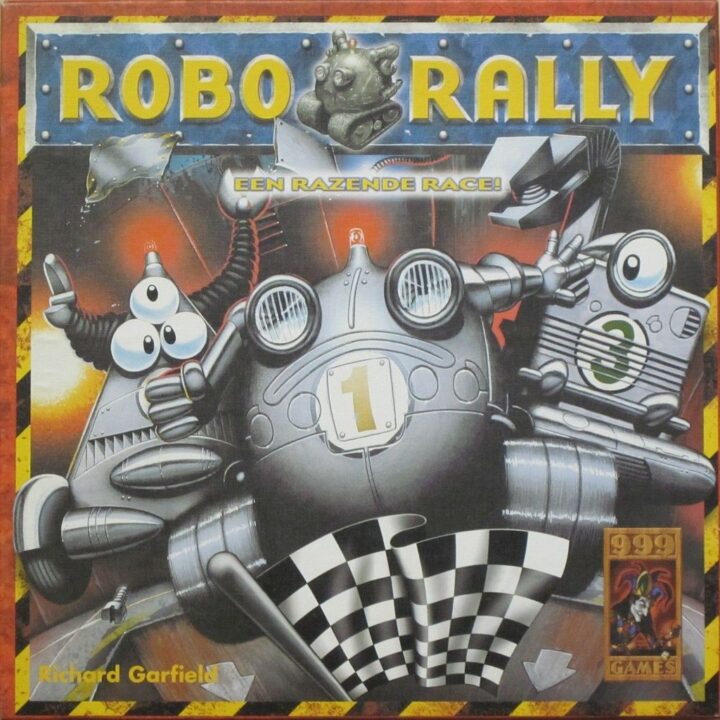 RoboRally - Box front, Dutch edition with subtitle "Een razende race" - Credit: pijll