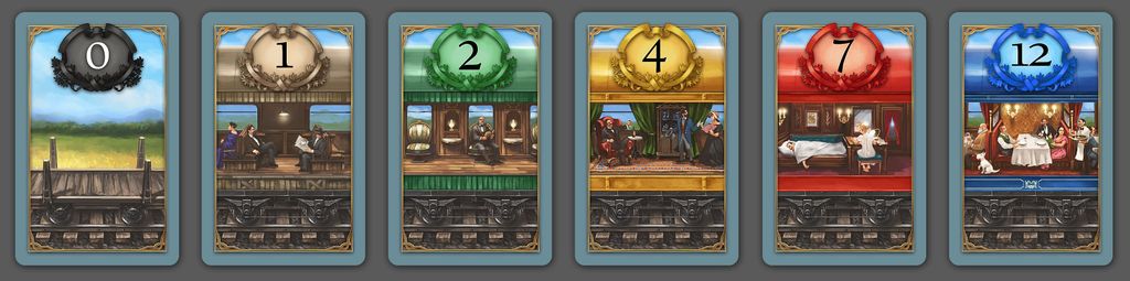 First Class: All Aboard the Orient Express! - First Class: Unterwegs im Orient Express, Hans im Glück, 2016 — sample cards (image provided by the publisher) - Credit: W Eric Martin