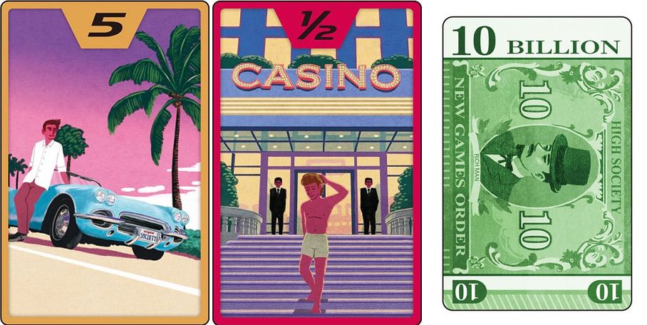 High Society - High Society, New Games Order, 2018 — sample tiles and money card - Credit: W Eric Martin