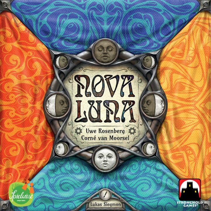 Nova Luna - Nova Luna, Edition Spielwiese / Stronghold Games, 2020 — front cover (image provided by the publisher) - Credit: W Eric Martin