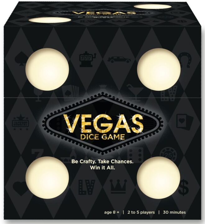 Las Vegas - Vegas Dice Game, Ravensburger, 2017 — box (image provided by the publisher) - Credit: W Eric Martin