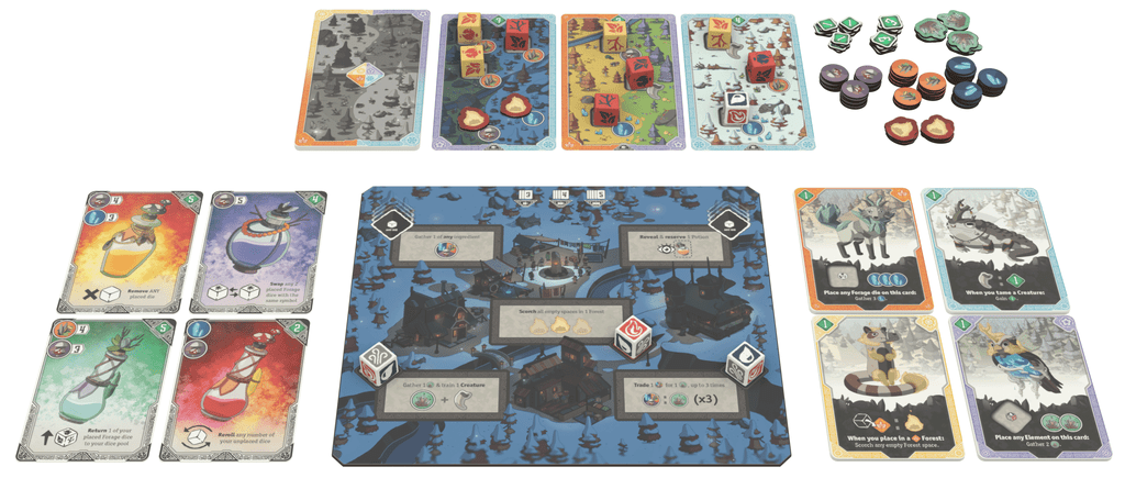 Brew - Brew, Pandasaurus Games, 2021 — components on display (image provided by the publisher) - Credit: W Eric Martin