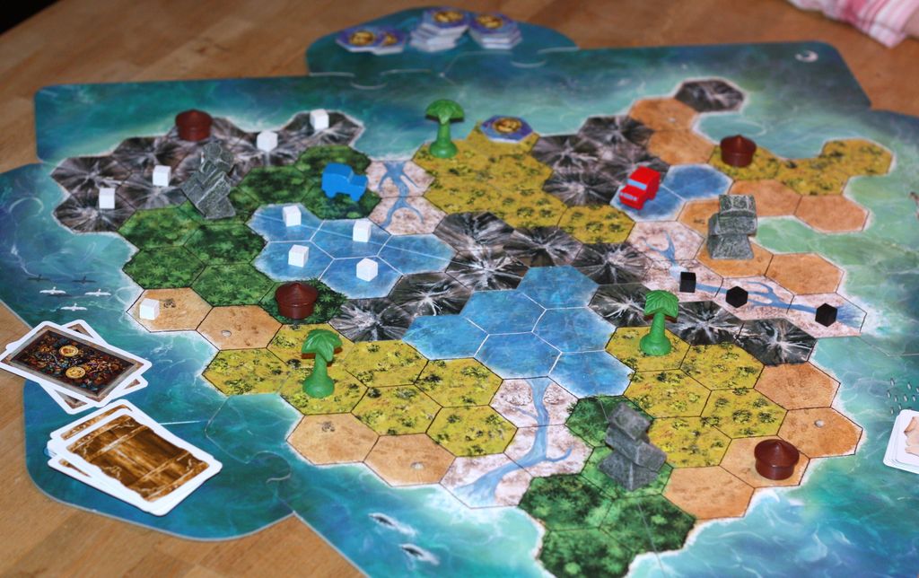 Tobago - 2 player game, nearing the end. Final score was 68-67 and I lost :-( - Credit: Grildensnork