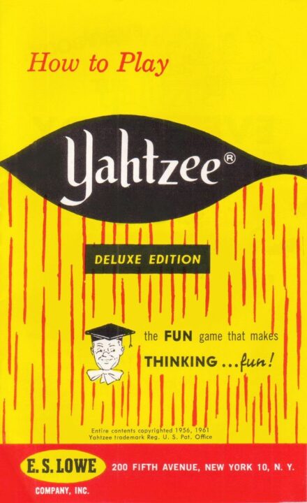 Yahtzee - The 1961 Deluxe Edition rules are the same as the standard rules except for the 'Deluxe Edition' logo. - Credit: airship51