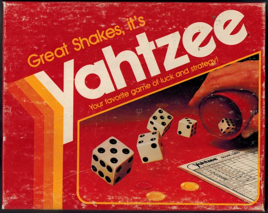 Yahtzee - Milton Bradley English edition 1982 with Lowe logo Box Front - Credit: rainbowrose