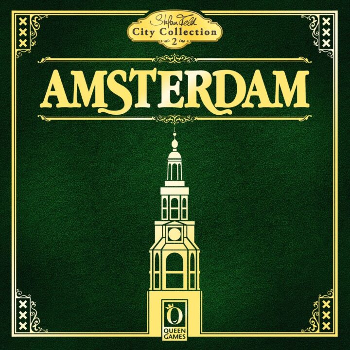 Amsterdam - Amsterdam, Queen Games, 2022 — front cover – deluxe edition (image provided by the publisher) - Credit: W Eric Martin