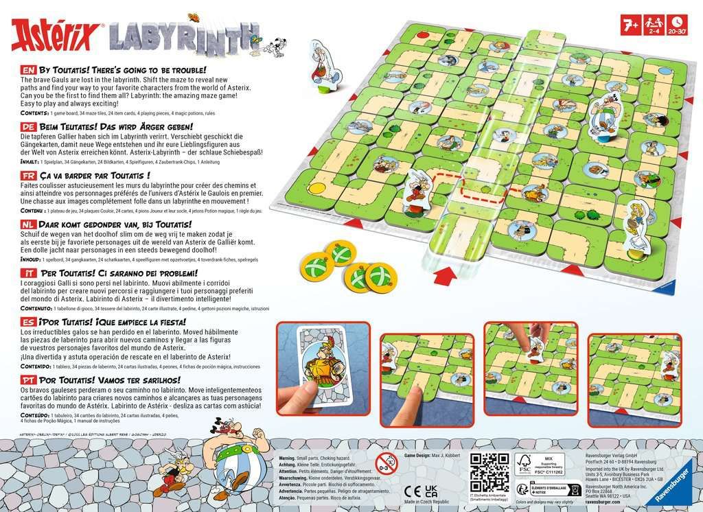 Labyrinth - Asterix Labyrinth, Ravensburger, 2022 — back cover (image provided by the publisher) - Credit: W Eric Martin