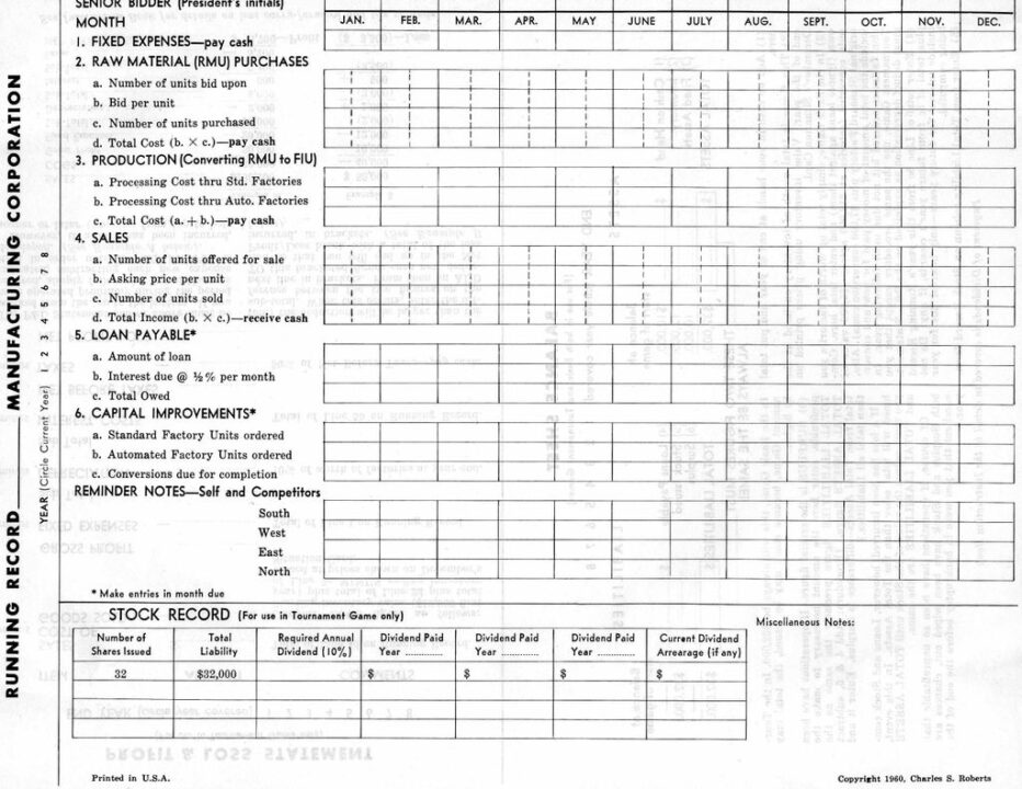 Management - Front of a scoring sheet - Credit: MartinStever