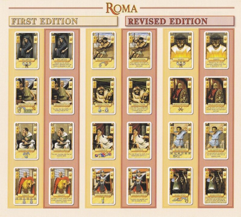 Roma - Front side of the sheet added to the 2011 edition to compare the cards of first and revised edition. - Credit: gwen