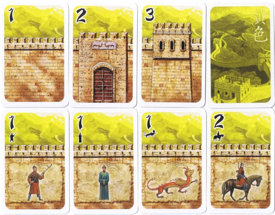 Great Wall of China - All the different cards, plus the back (yellow deck). - Credit: alexgrant