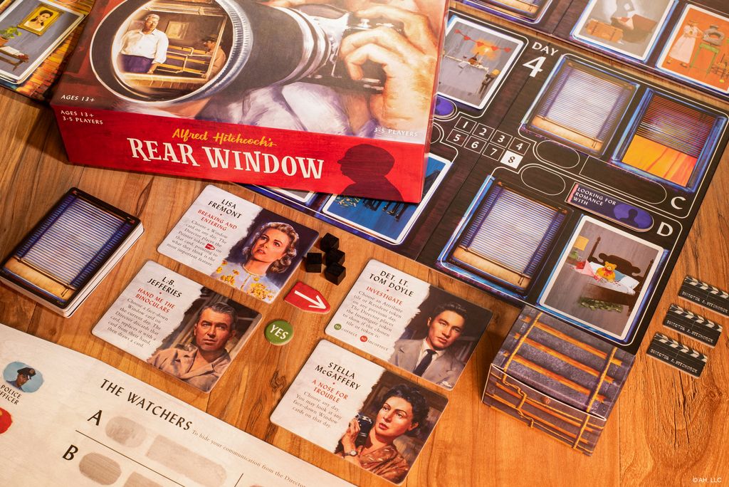 Rear Window - Rear Window, Funko Games, 2022 — components (image provided by the publisher) - Credit: W Eric Martin