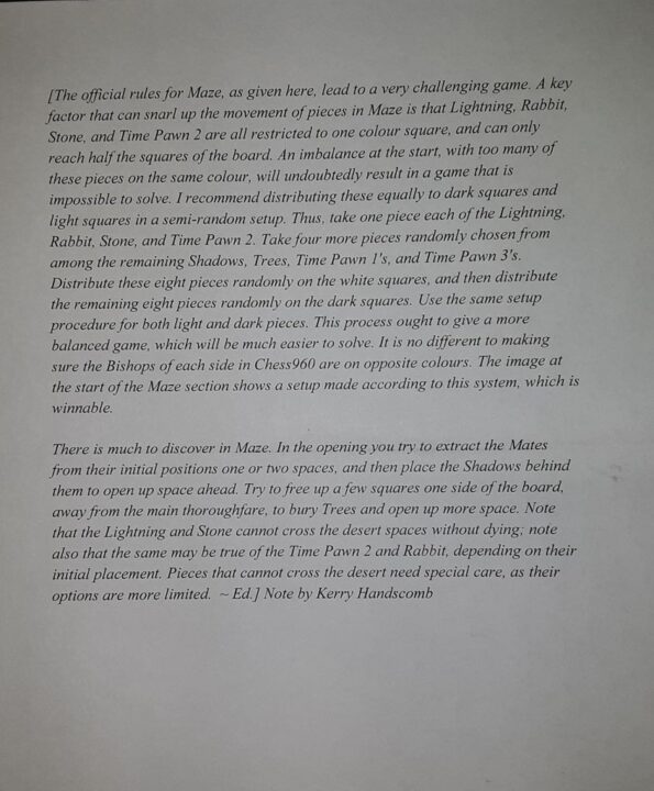 Maze - Maze rules note - Credit: KarenSDR